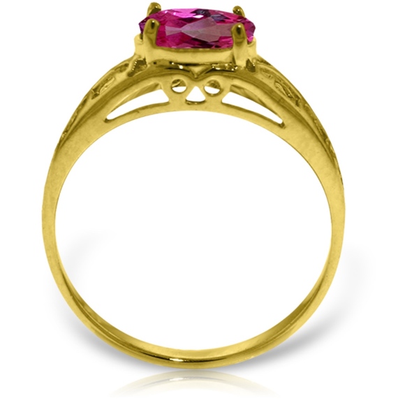 Galaxy Gold 14k Solid Gold Filigree Ring With Natural Pink Topaz - Size 6 Fine Jewelry - View #2